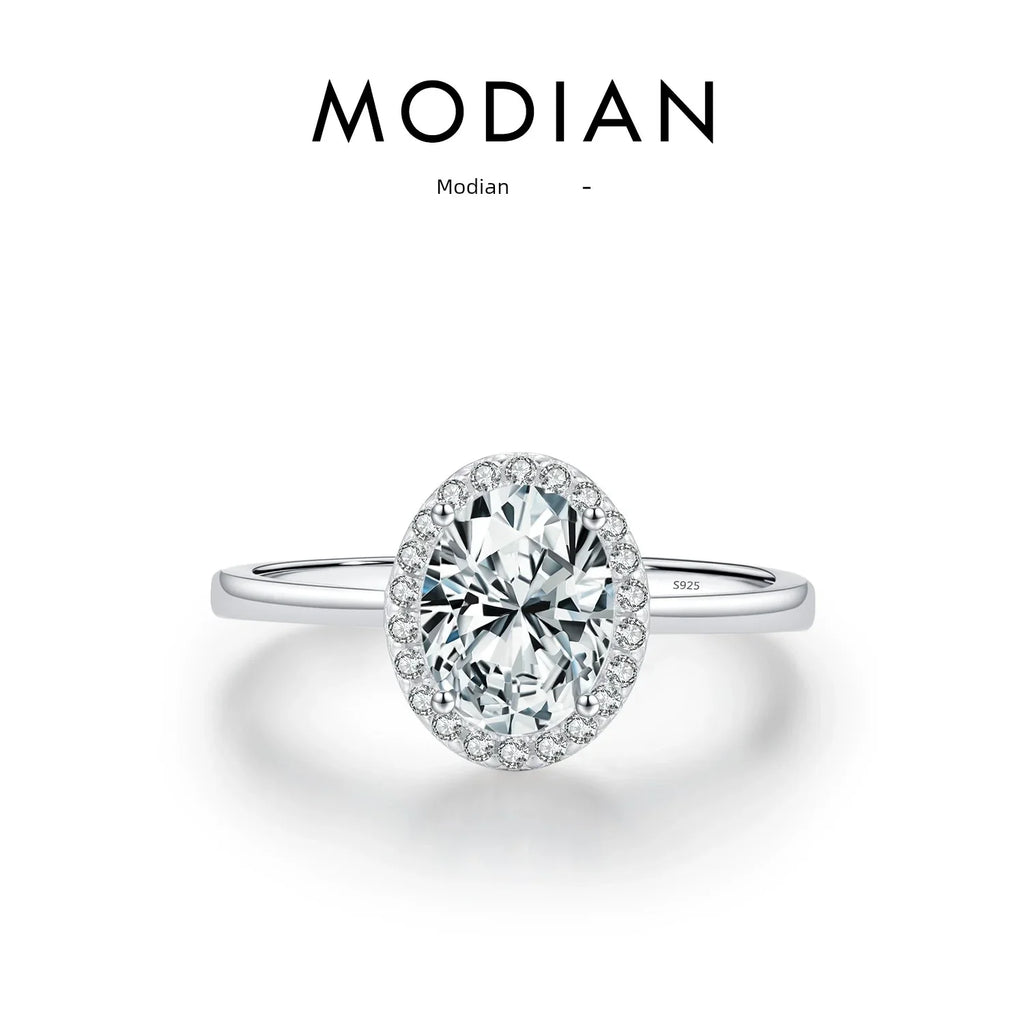 Modian Sterling Silver Luxury Super Shiny Female Zircon