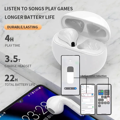 Original Air Pro 6 TWS Wireless Bluetooth Earphones Mini Pods Earbuds Sport Headset For Xiaomi Android Apple iPhone Headphones LUXLIFE BRANDS