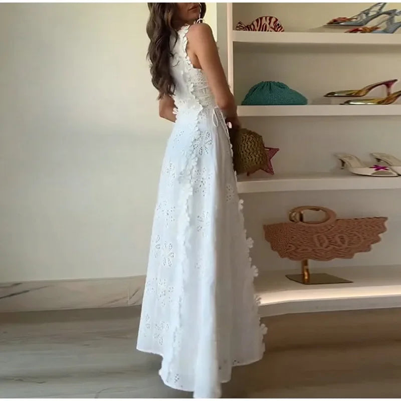 Maria Embroidered Summer Maxi Dress