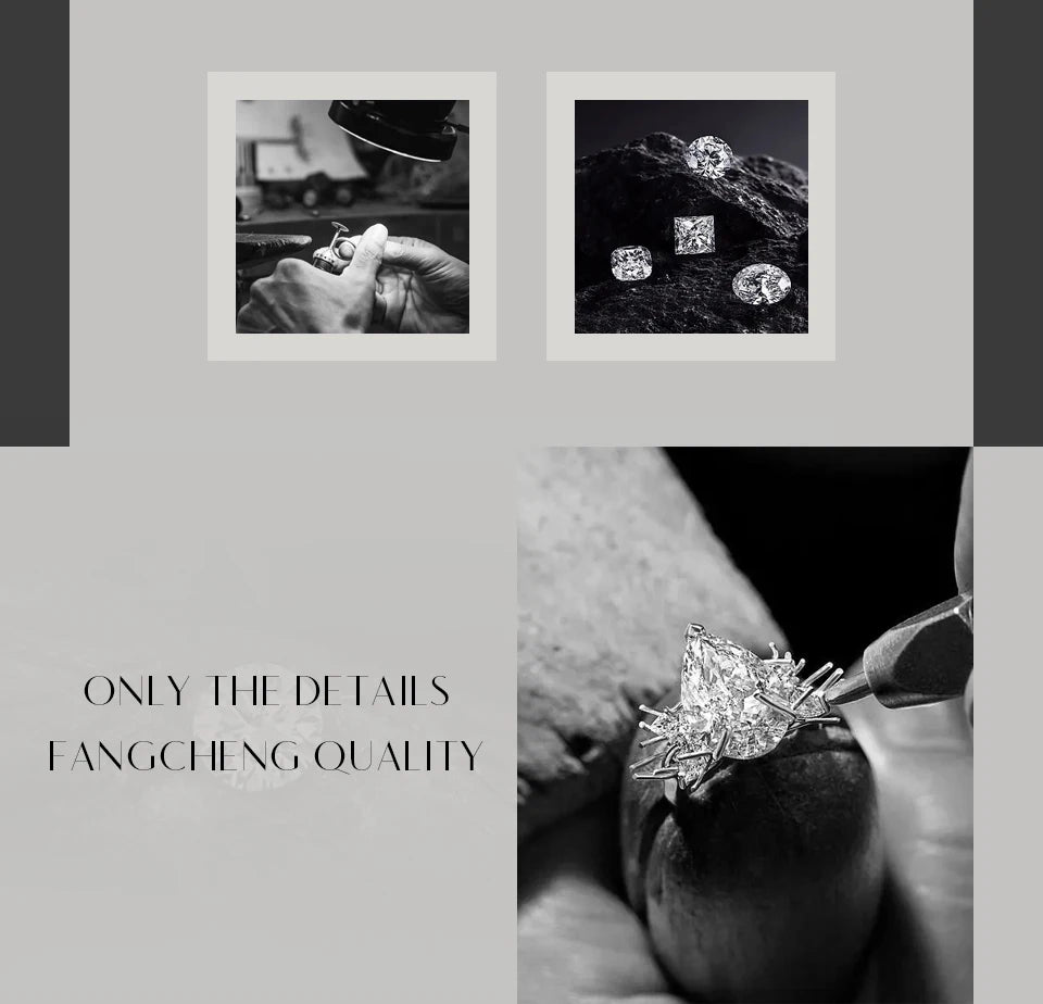 ATTAGEMS New Solid S925 Sliver 2.0ct Moissanite Rings for Women D VVS1 Pear Shape Diamond Engagement Wedding Fine Jewelry Gift Luxlife Brands