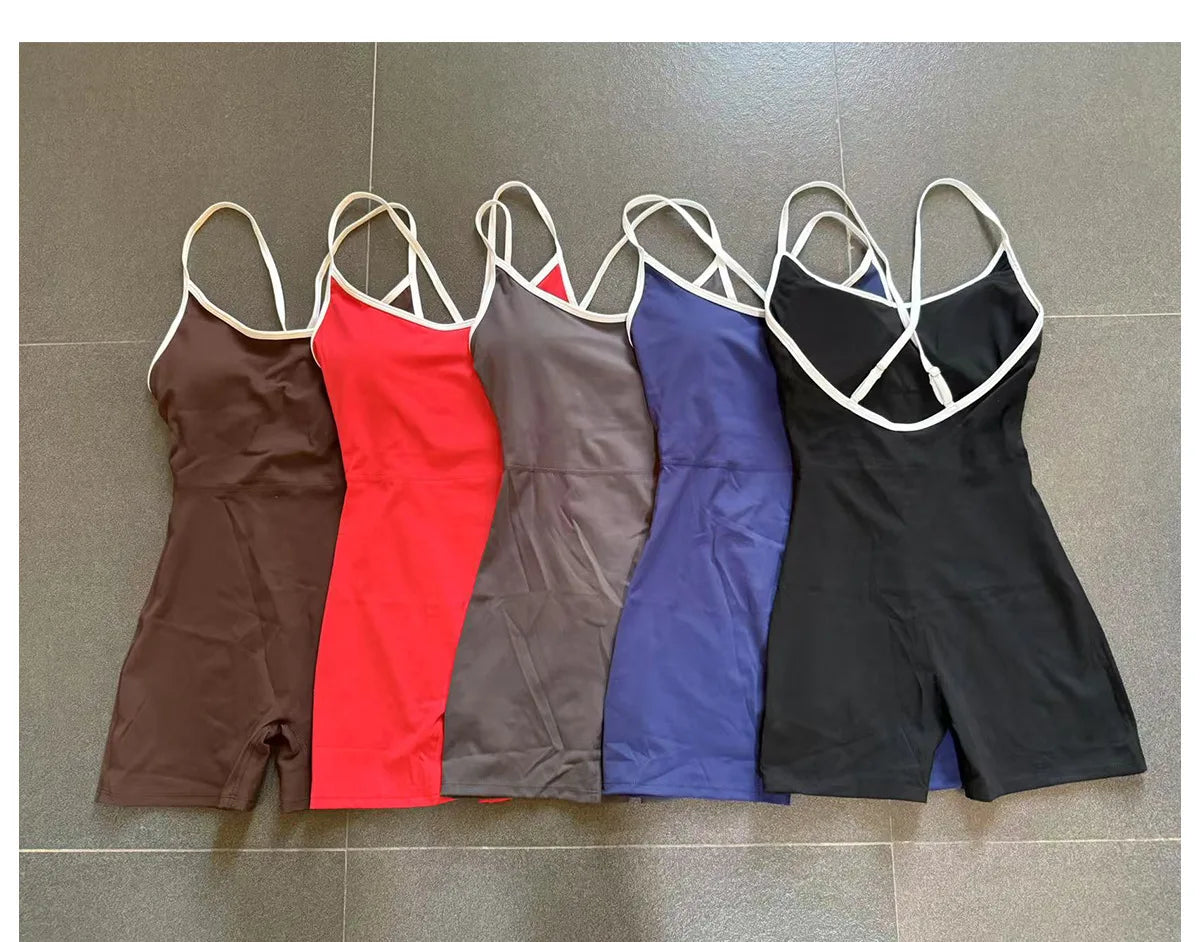 Workout Jumpsuit Sports Overalls Women Rompers Gym Clothing Running Bodysuits Fitness Suits Gym Tracksuit Sportswear Yoga Set