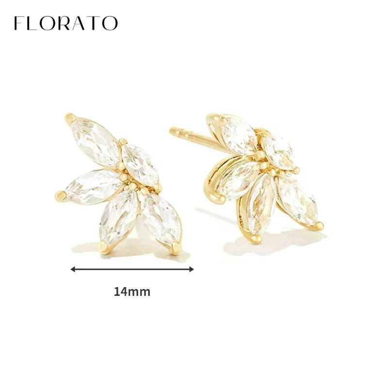 Luxury white crystal zircon earrings 925 sterling silver ear needles Hoop gold earrings For women Fashion Luxury Wedding Jewelry Luxlife Brands