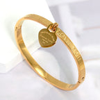 3Pcs/Sets Stainless Steel Hollow Roman Heart Bracelet for Women Leisure Wedding Jewelry Party Holiday Valentine's Day Gift Luxlife Brands