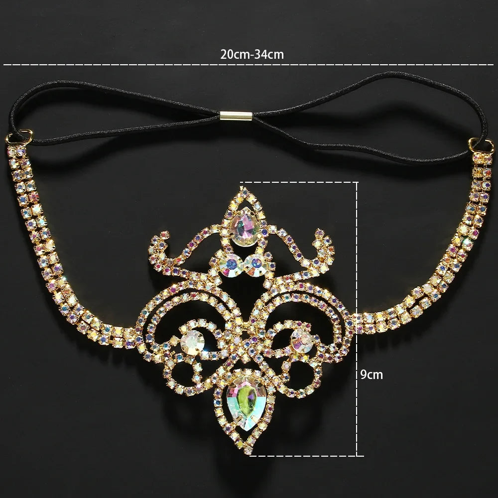 Geometric Rhinestone Thigh Chain – Elastic Crystal Leg Jewelry for Festivals, Raves & Clubwear