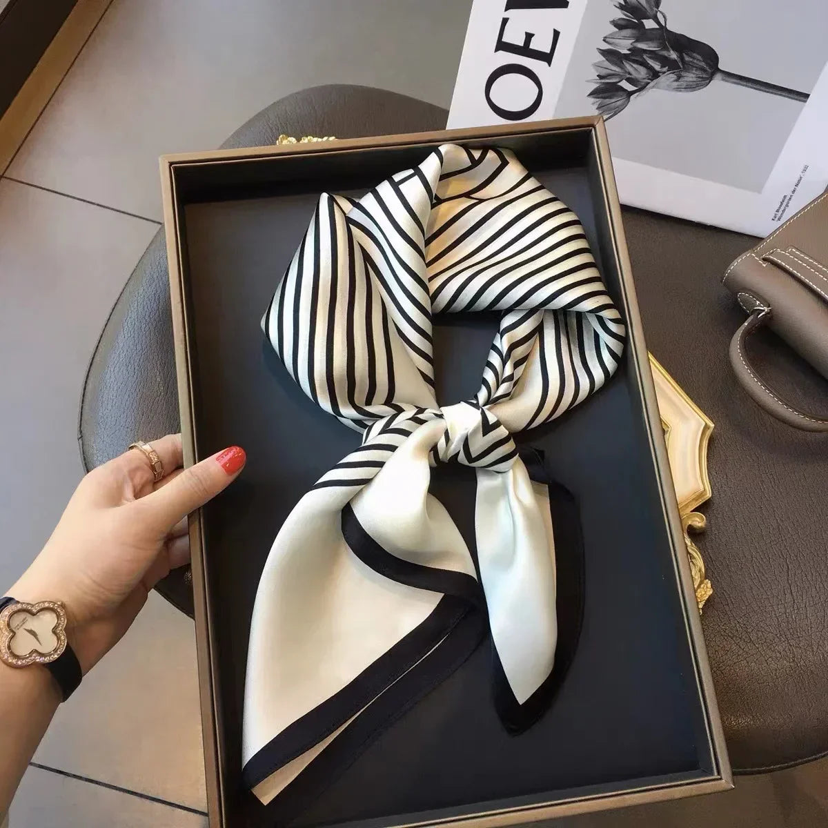 Fashion Luxury Brand 70cm Silk Square Scarf Women Satin Neck Tie Female Hair Bandana Headkerchief Shawl Wrap Hijab Echarpe Luxlife Brands
