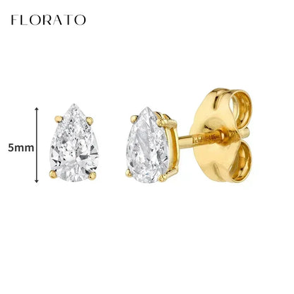 Luxury white crystal zircon earrings 925 sterling silver ear needles Hoop gold earrings For women Fashion Luxury Wedding Jewelry