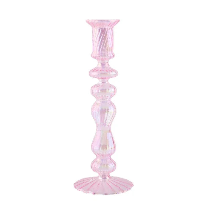 Floriddle Retro Candlesticks Taper Candle Holders Tall Candlesticks Decoration Party Glass Vase Home Decor Wedding Decoration