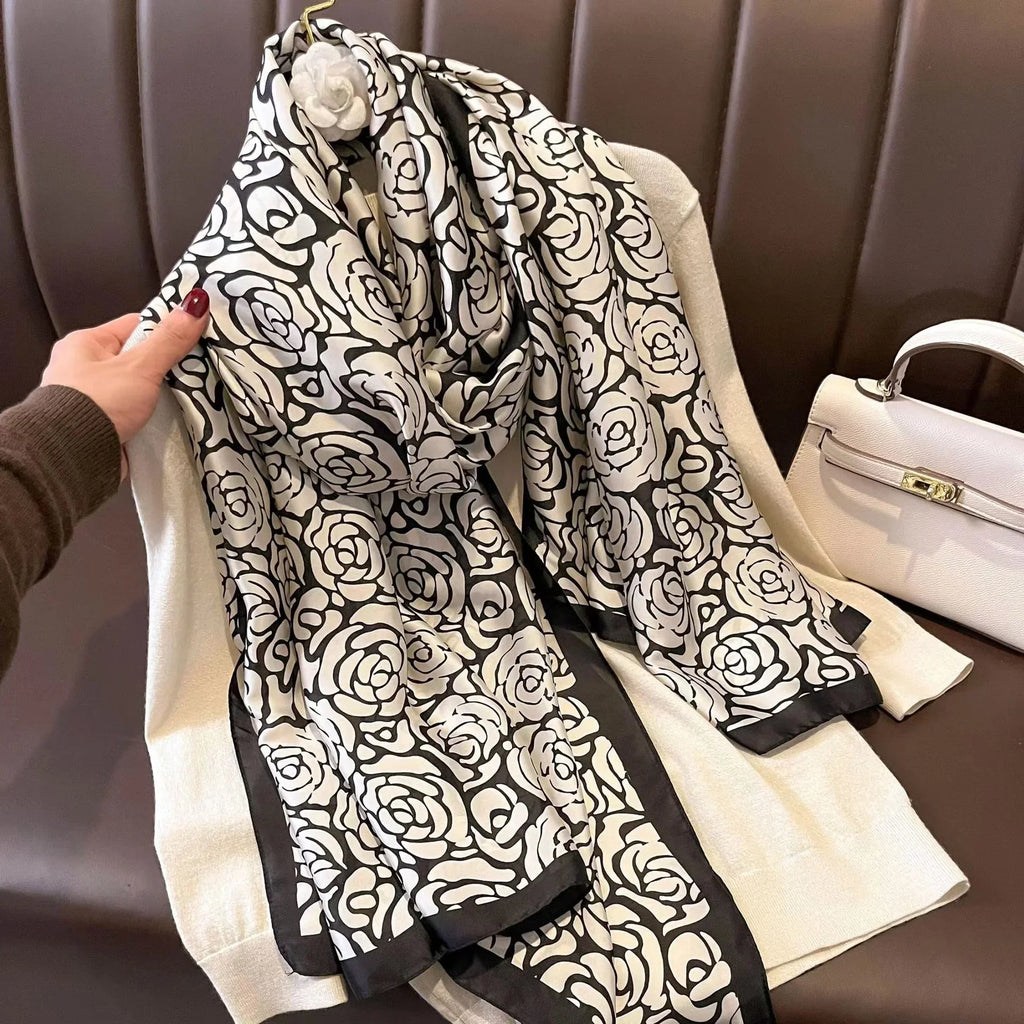 180*90cm Luxury Brand Spring Summer Autumn Women Clothing New Fashion Color matching printed silk scarf lady popular turba