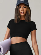 Women Yoga Top Seamless Sport T Shirts Fitness Clothes Short Sleeve Yoga Shirt Gym Top Running Active Wear Sport Top Luxlife Brands
