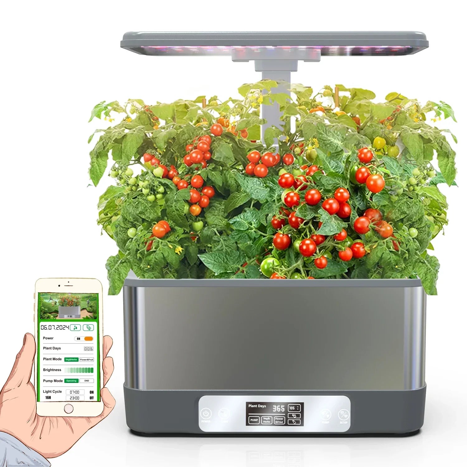 Indoor Herbs Garden, Hydroponics Growing System Kit,8 Pods Soilless Planting Gardening Box with LED Growth Light