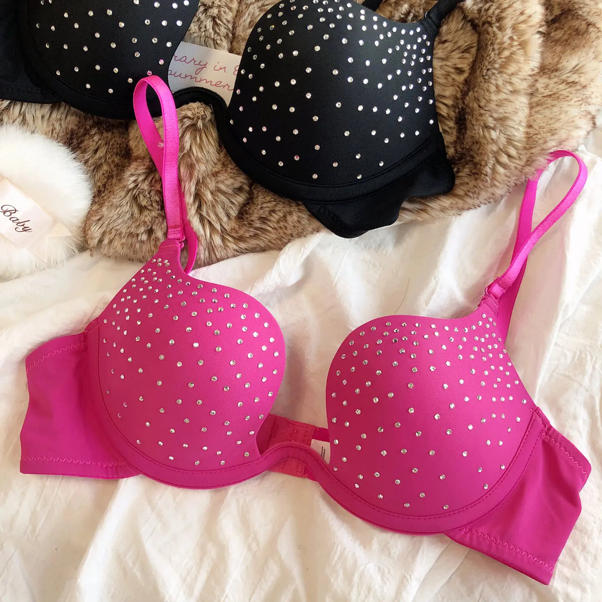 The Stardust Spotlight Plunge Bra – Luxe Rhinestone Showgirl Push-Up