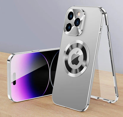 360 Metal Aluminium Alloy Case for iPhone 16 15 14 13 Pro Max Full Camera Lens Protective Original Color Phone Ultrathin Cover