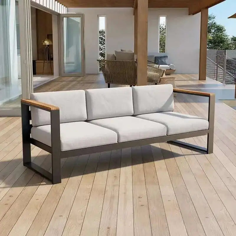 Aluminum Alloy Garden Sofas Waterproof Sunscreen Outdoor Furniture Home Courtyard Balcony Garden Sofa Coffee Table Combination L
