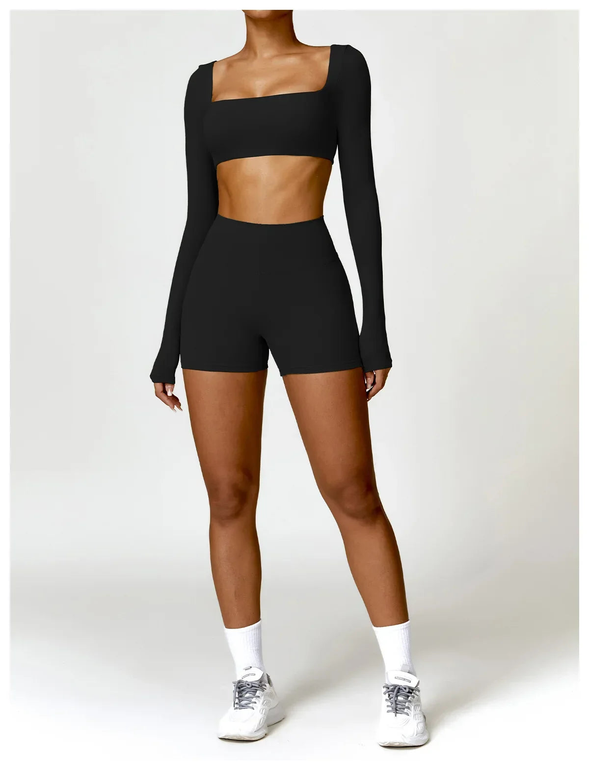 New Long sleeve Shirt Sports Set Women Fitness Tights Yoga Set Crop Top Running High Waist Gym Set Womens Outfits Yoga Clothing Luxlife Brands