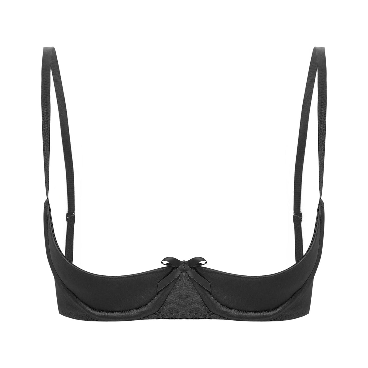 Satin Underwire Half-Cup Push-Up Bra