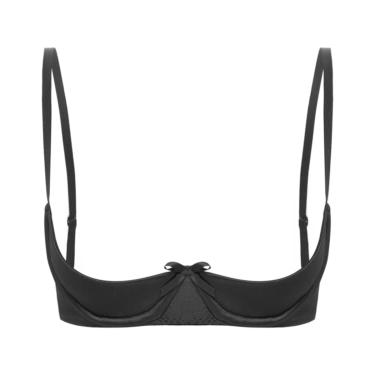 Satin Underwire Half-Cup Push-Up Bra