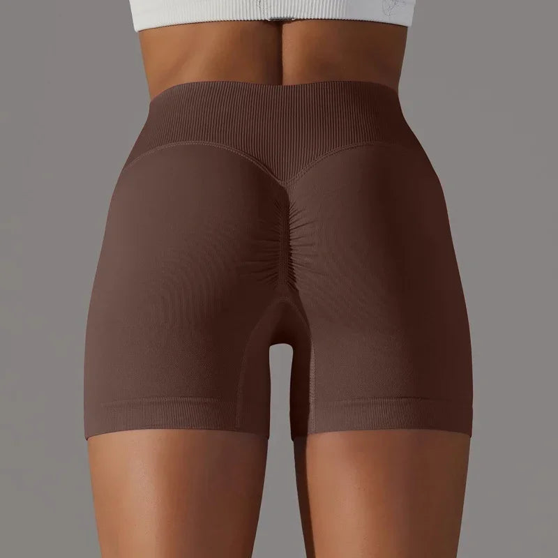 3 Pieces Women Solid Peach Hip Sports Pants High Elastic Breathable Running Biker High Waist Yoga Scrunch Butt Shorts for Women