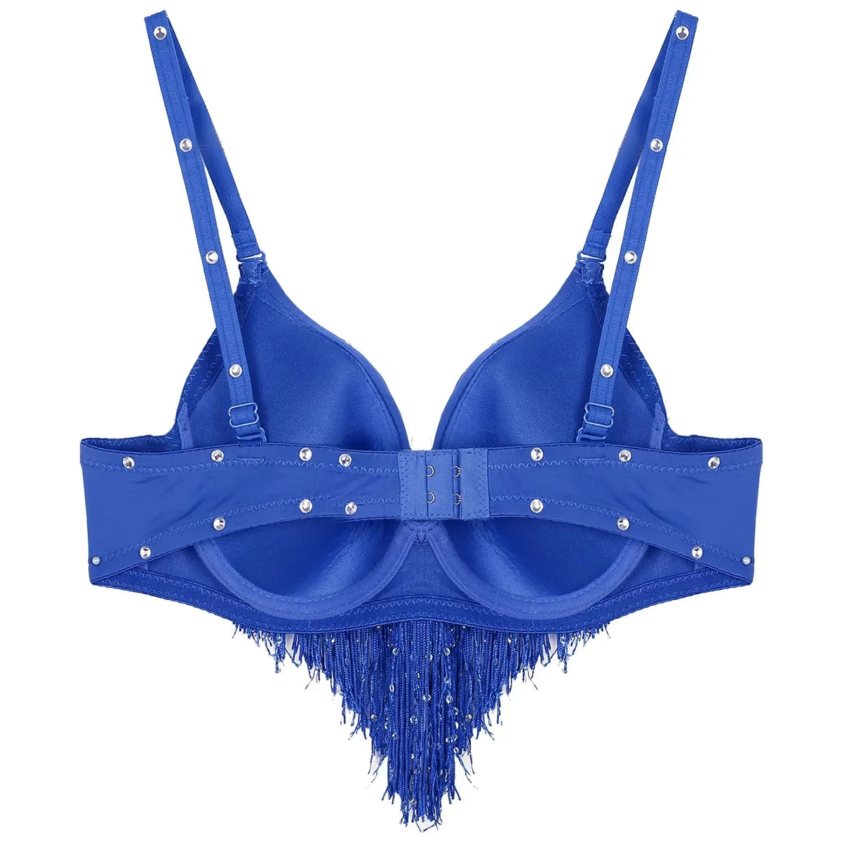 The Stardust Oasis Sirena – Sequined Tassel & Rhinestone Push-Up Belly Dance Bra Top