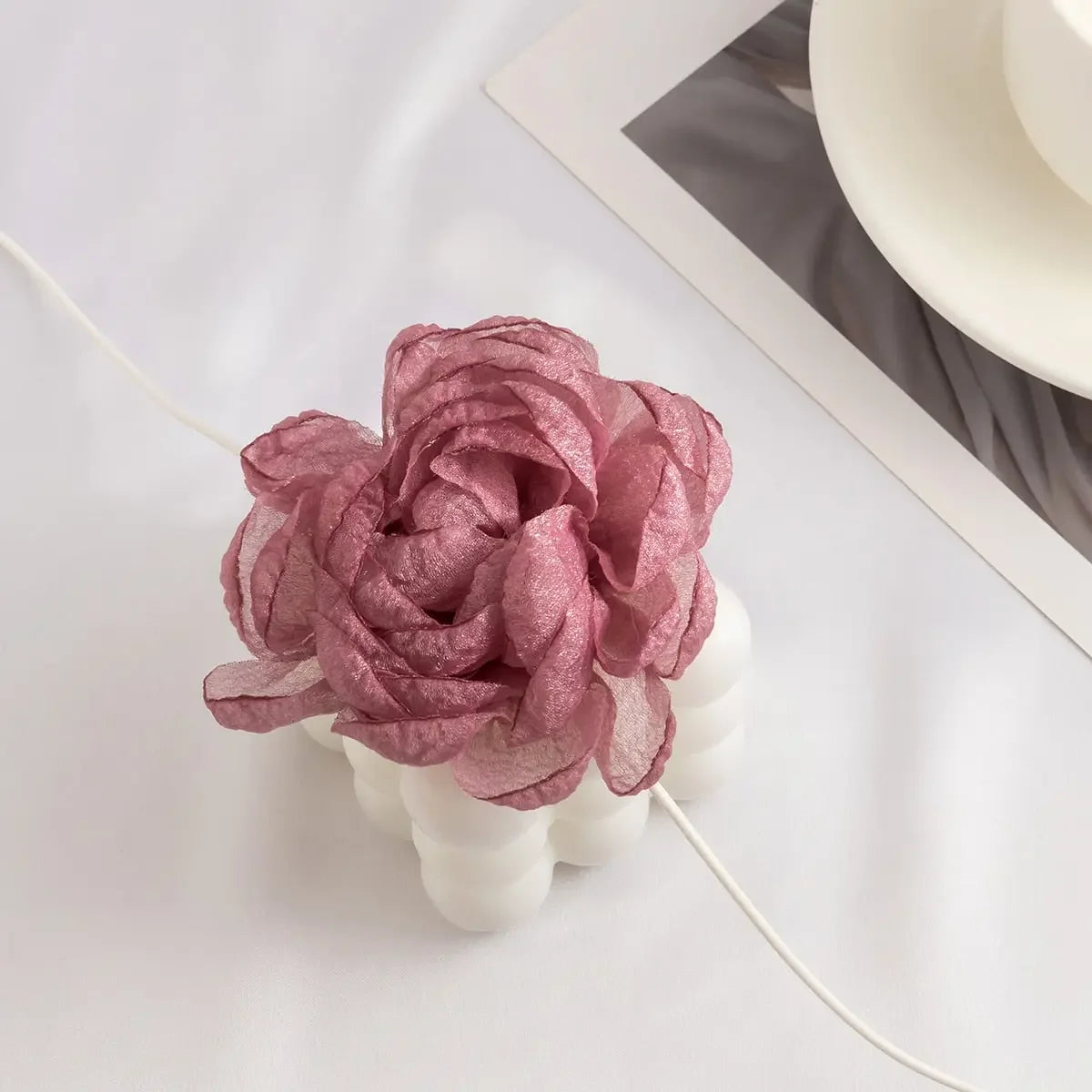 Long Rope with Big Flower Choker Necklace for Women Elegant Lace-up Rope Chain Necklace on Neck 2023 Fashion Jewelry Accessories