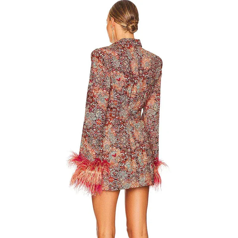Women's Feather Cuff Party Dress Luxlife Brands