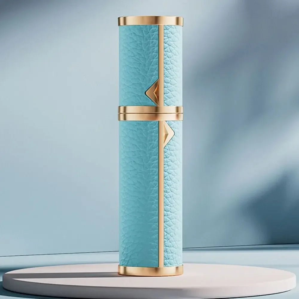 Luxury Bottom-filled Perfume Bottle Aluminum Self-pumping 5ml Real Leather Spray Bottle Cologne Moisturizer Fragrance