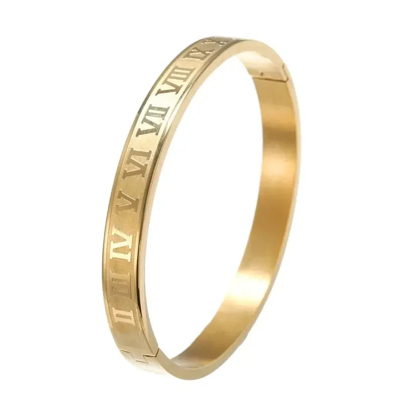 Stainless Steel Gold Color Bangle Bracelets Luxury Brand Stylish Mesh Bangle for Women Men Decoration Jewelry Accessory Gift