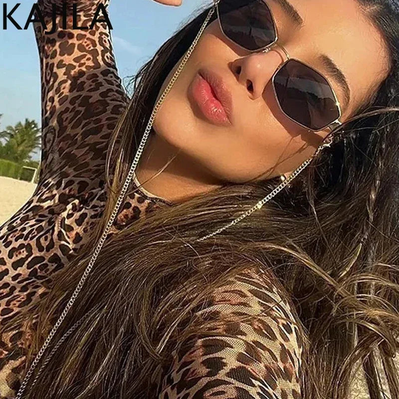 Hexagon Sunglasses With Chain Luxlife Brands