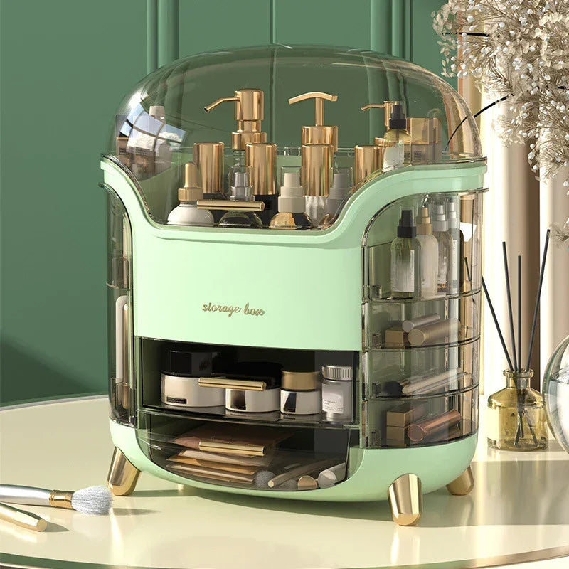 Luxury Desktop Cosmetics Storage Box Dust-proof Makeup Organizer For Cotton Pads Swabs Bathroom Jewelry Organizer for Cosmetics Luxlife Brands