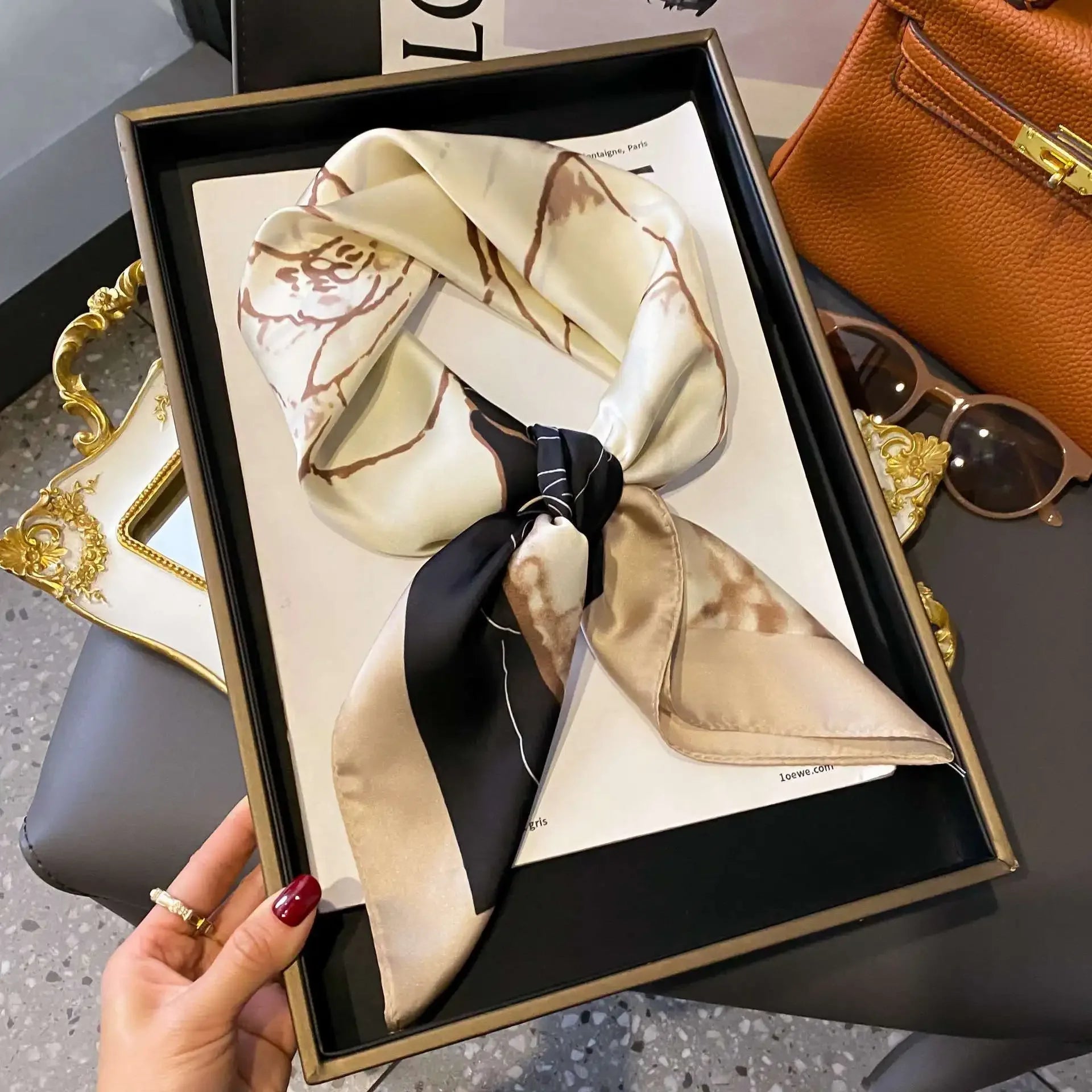 Fashion Luxury Brand 70cm Silk Square Scarf Women Satin Neck Tie Female Hair Bandana Headkerchief Shawl Wrap Hijab Echarpe Luxlife Brands