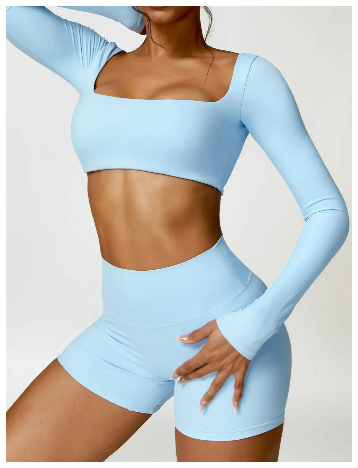 New Long sleeve Shirt Sports Set Women Fitness Tights Yoga Set Crop Top Running High Waist Gym Set Womens Outfits Yoga Clothing