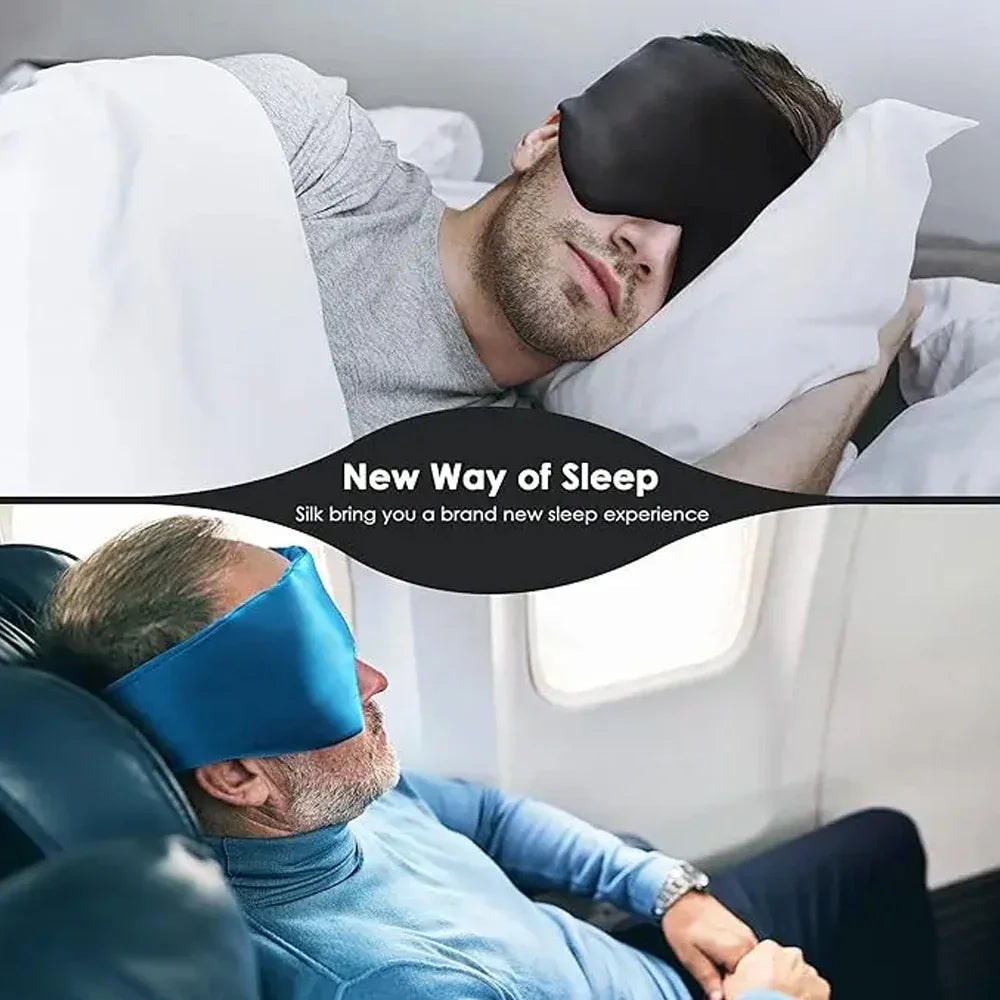 Mulberry Silk Sleeping Mask Eyepatch Blocking Light Eyemask Eyeshade Soft Padded Slaapmasker Travel Sleeping Aid for Sleep Patch Luxlife Brands