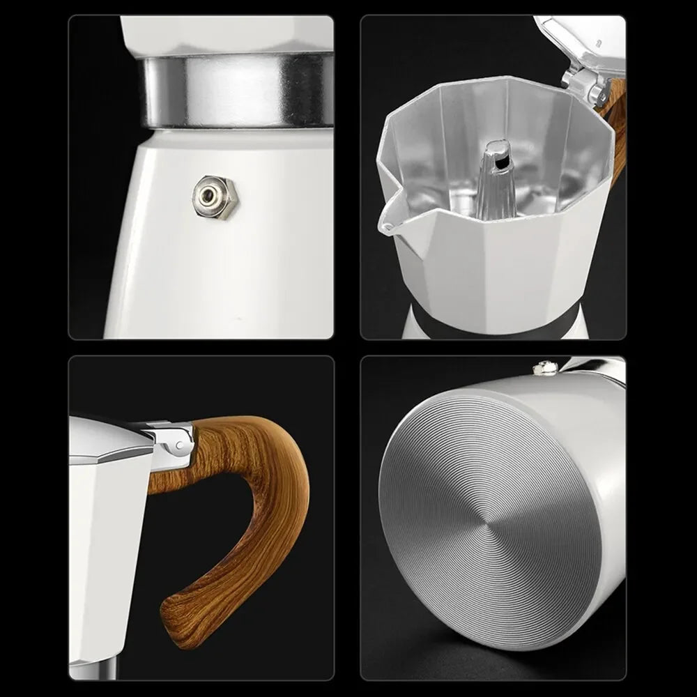 Vintage Wooden Handle Electric Espresso Machine LUXLIFE BRANDS