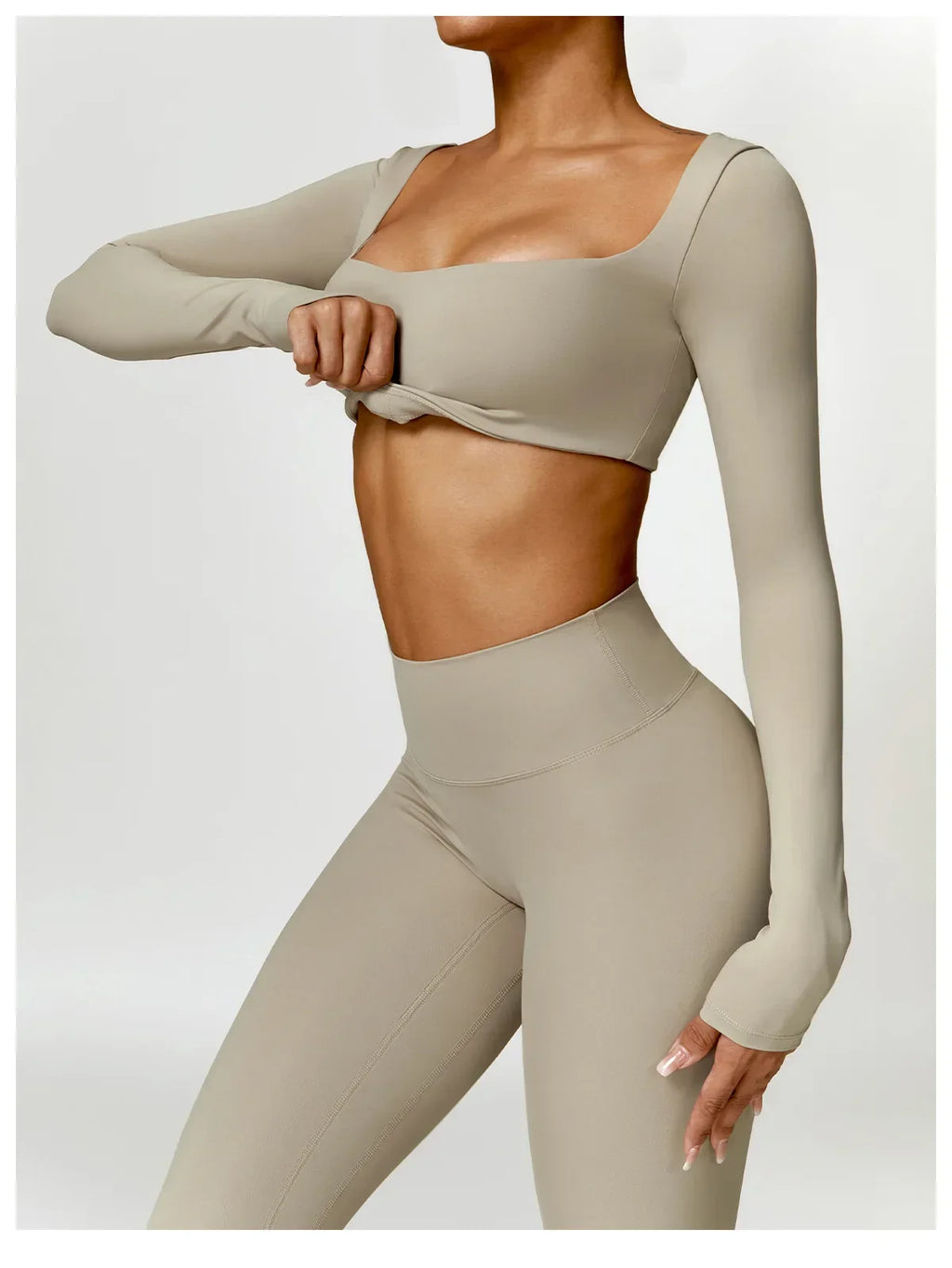 New Long sleeve Shirt Sports Set Women Fitness Tights Yoga Set Crop Top Running High Waist Gym Set Womens Outfits Yoga Clothing