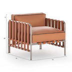 Outdoor stainless steel sofa rattan courtyard villa rain and sun coffee table combination Luxlife Brands
