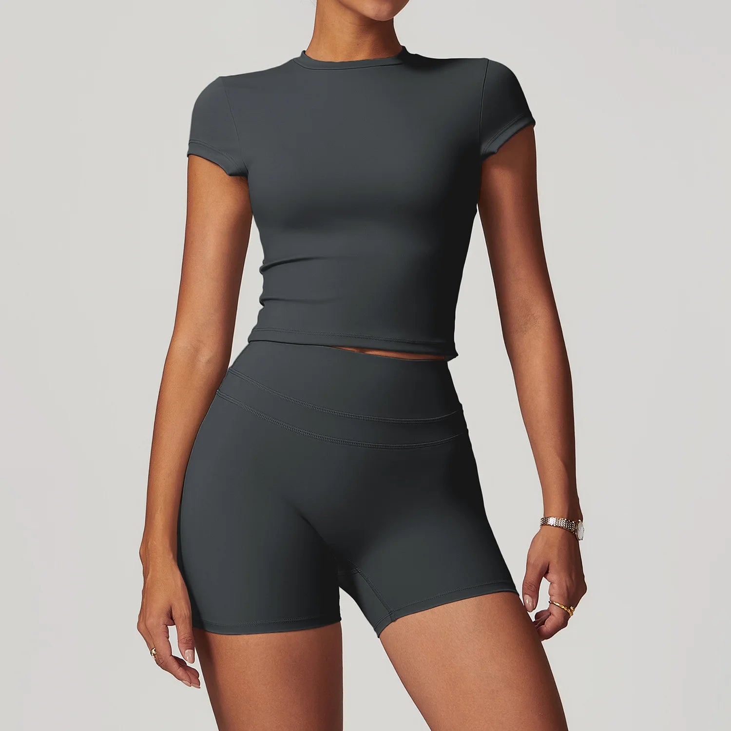 Hearuisavy 2-Piece Yoga Sets Sports Suit Women Fitness Tracksuit Running Workout Shirt Yoga Clothing Quick-Drying Gym Set Women