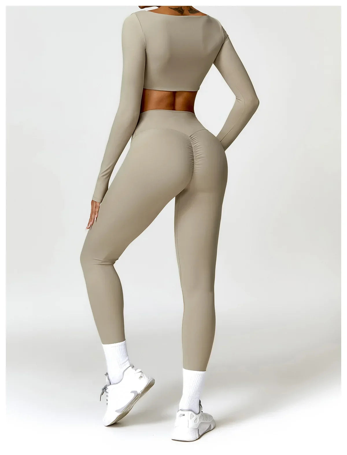 New Long sleeve Shirt Sports Set Women Fitness Tights Yoga Set Crop Top Running High Waist Gym Set Womens Outfits Yoga Clothing Luxlife Brands