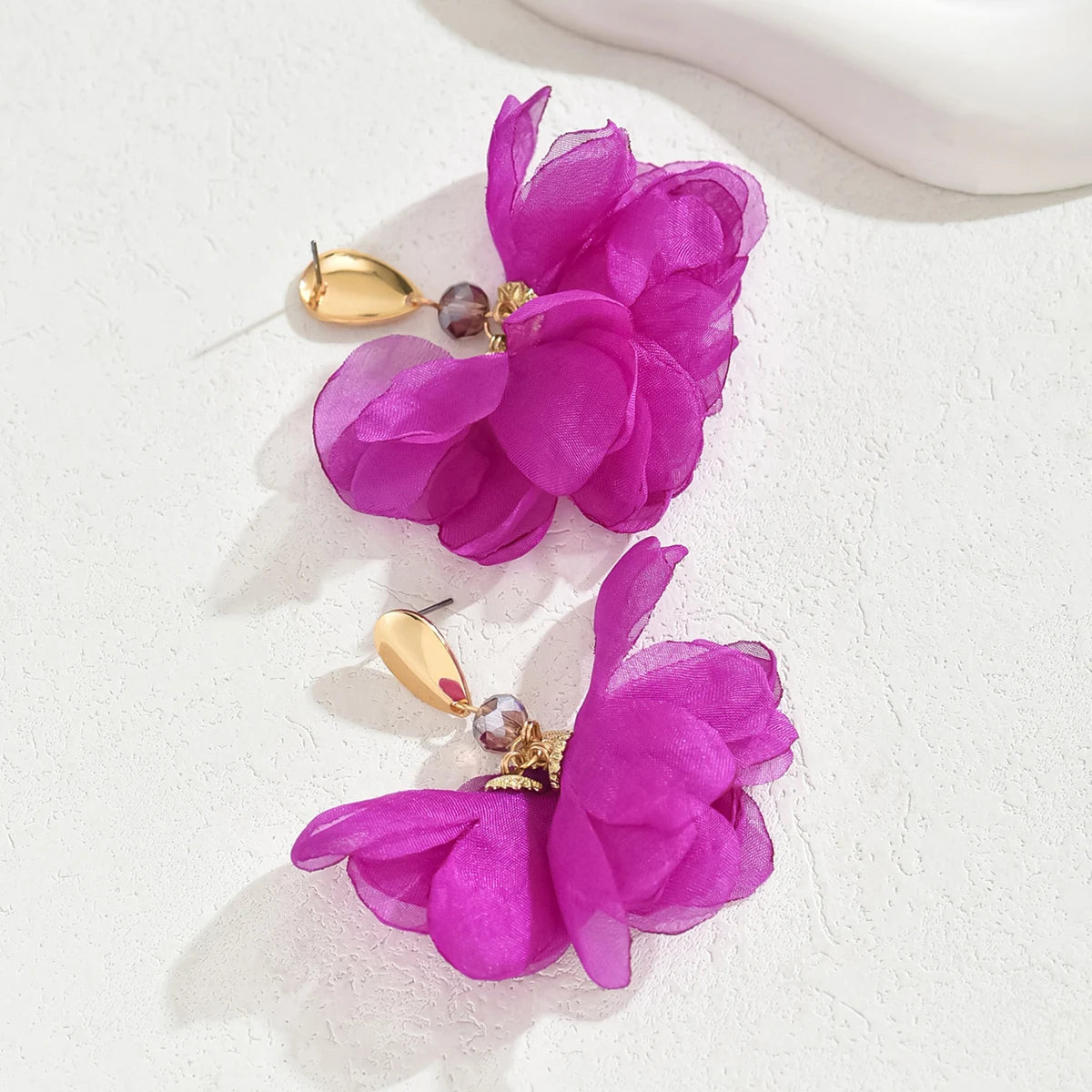 Luxury Flower Designer Earrings for Women Korean Stylish Plant Earrings Jewelry Mothers Day Gifts 2024