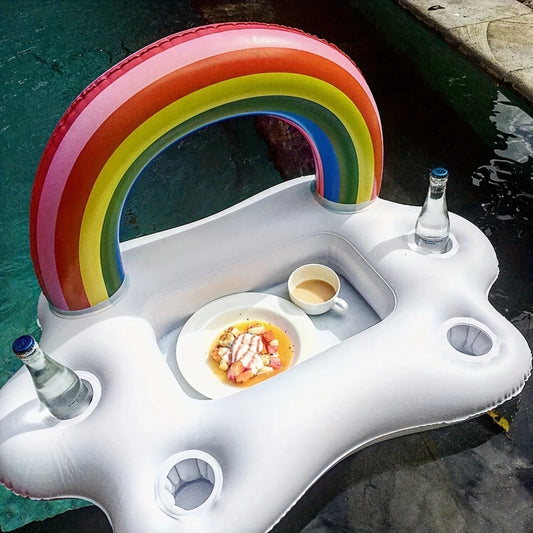 Rainbow Pool Party Inflatable Drink Float