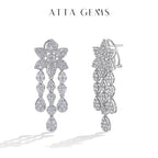 ATTAGEMS Real Moissanite Jewelry Set for Women D VVS1 S925 Sterling Silver Luxury Ring Earrings Bracelet Necklace  Wedding Gifts Luxlife Brands