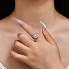 ATTAGEMS Round Cut 0.5CT Full Moissanite Ring DVVS1 Real 925 Sterling Silver for Women Engagement Fine Jewelry Shipping From USA Luxlife Brands