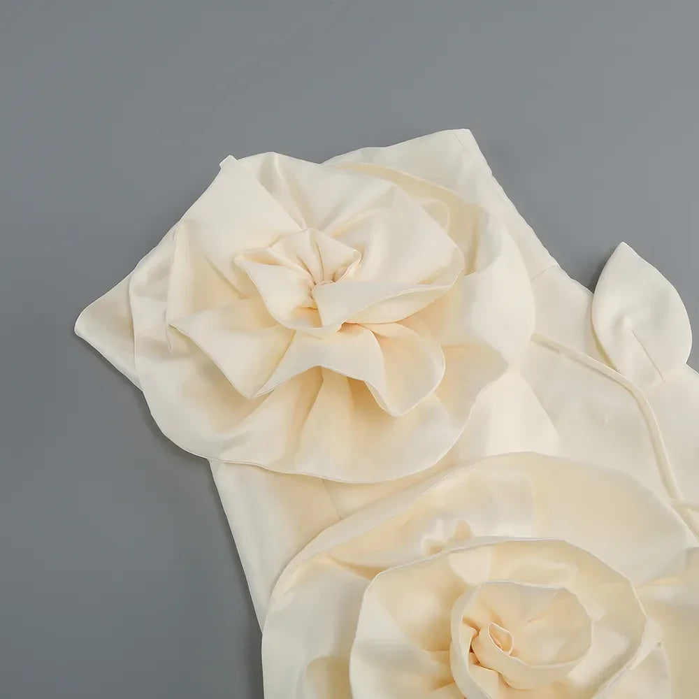 New sexy bra decoration flower dress, Women's temperament  back tiedesign party ceremonial dress dress LUXLIFE BRANDS