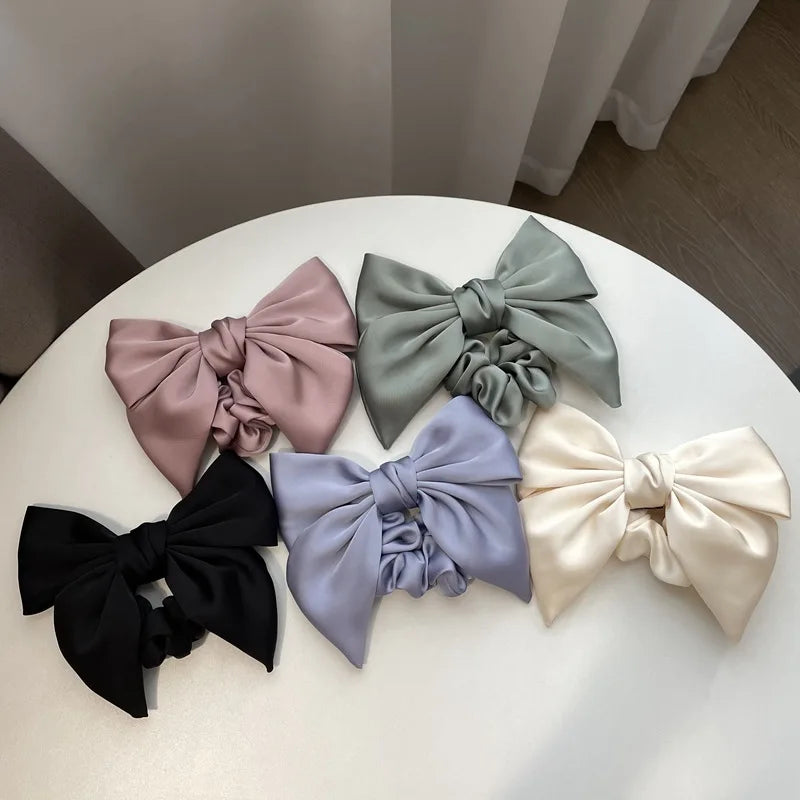 Retro Simple Satin Hair Scrunchie Candy Color Elastic Hair Bands Ponytail Hair Ties Fashion Ornament For Girls Hair Accessories LUXLIFE BRANDS