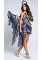 Sexy Deluxe Dark Night Demon Angel Cosplay Costume Halloween Masquerade Party Devil Fallen Angel Fantasia Dress Luxlife Brands