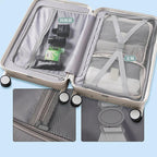 Wide Handle Travel Suitcase Carry-On With Cup Holder, USB Charging Luxlife Brands