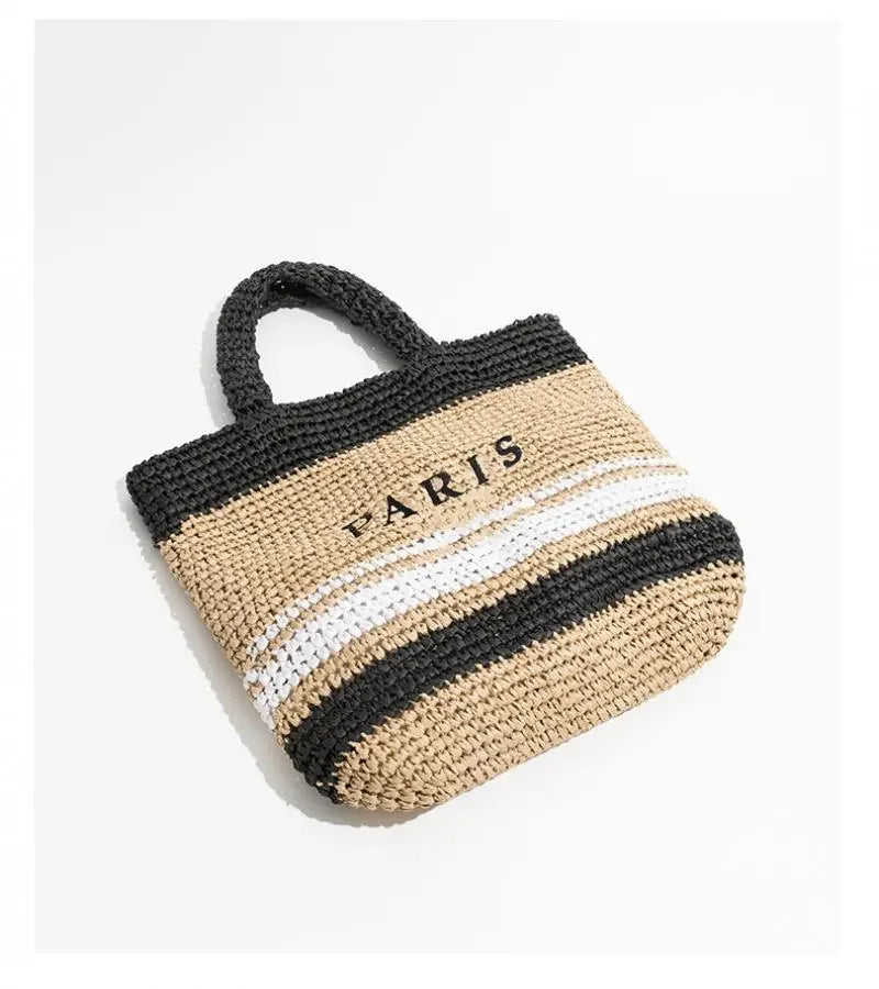 Paris Fashion Large Straw Tote LUXLIFE BRANDS
