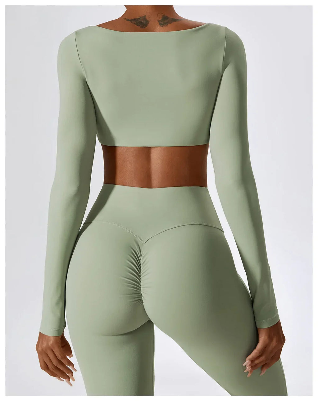 Yoga Shirts Fitness Long Sleeve Women Sport Crop Top Women Square Neck Gym Top Yoga T-Shirt Clothing Casual Quick Dry Sportswear