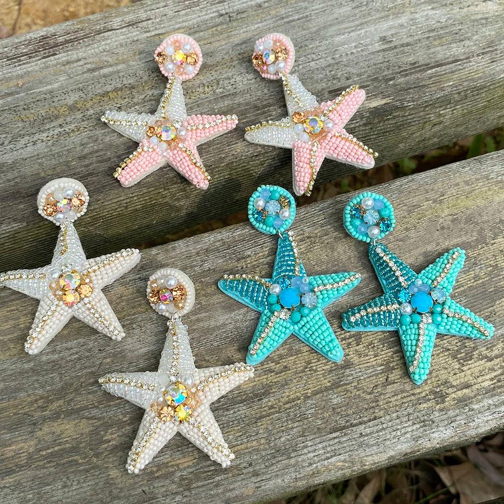 Handmade Beaded Drop Earrings