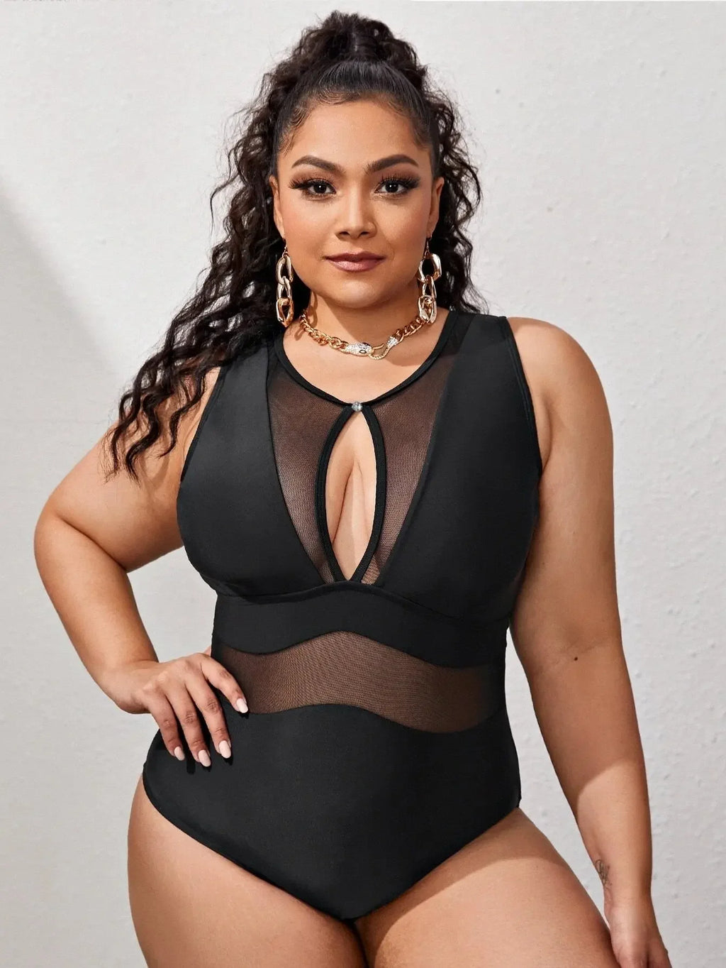 Monica Mesh Monokini XL-4XL