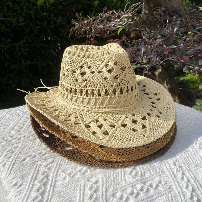 Handmade Vintage Curled Wide Brim Sun Hat