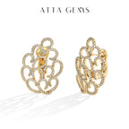 ATTAGEMS Snowflake Women's Earrings For Party S925 Silver Moissanite Earrings D VVS1 Yellow Gold Plated Gifts Sparkling Jewelry Luxlife Brands